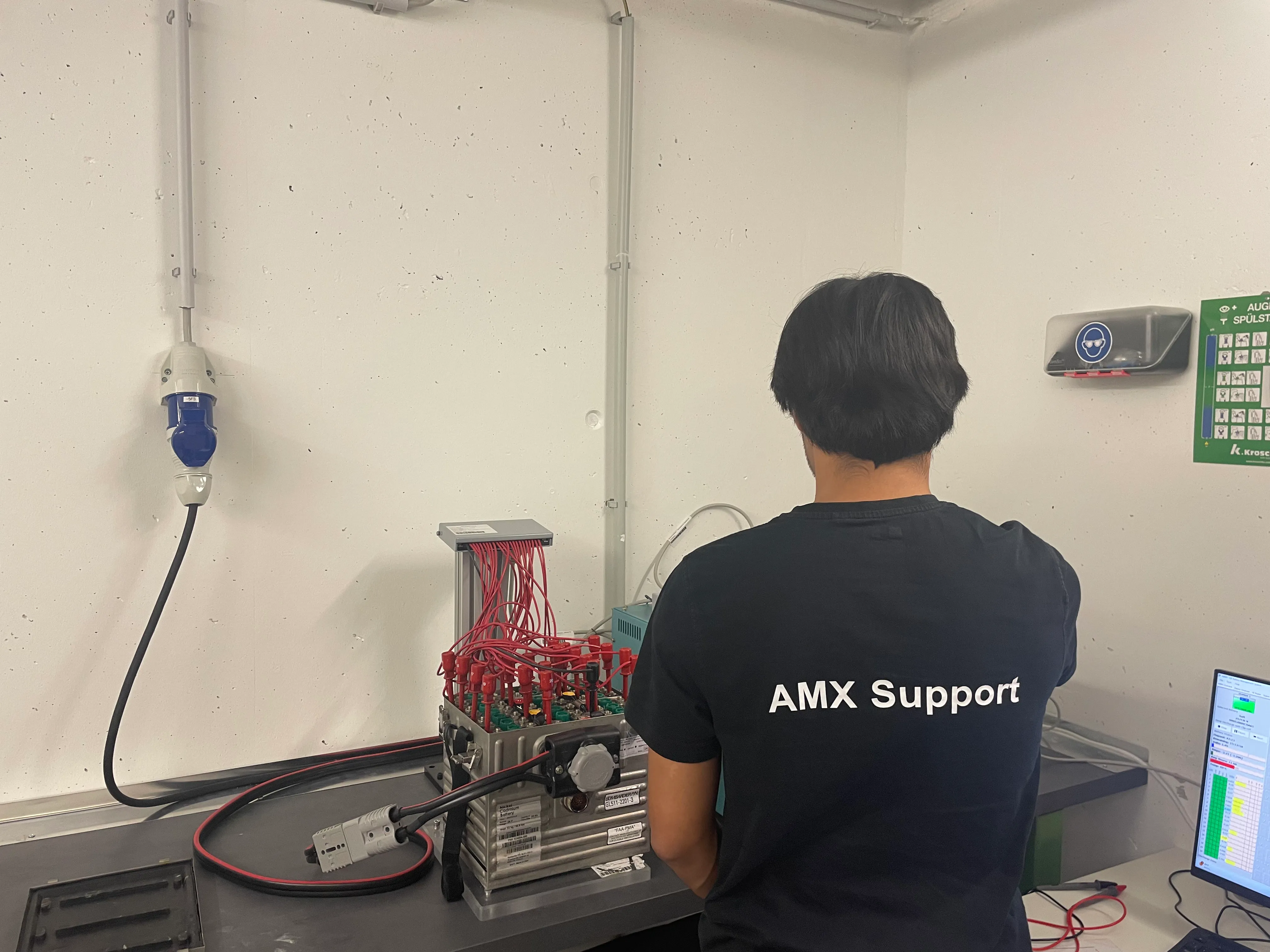 Aircraft battery maintenance equipment